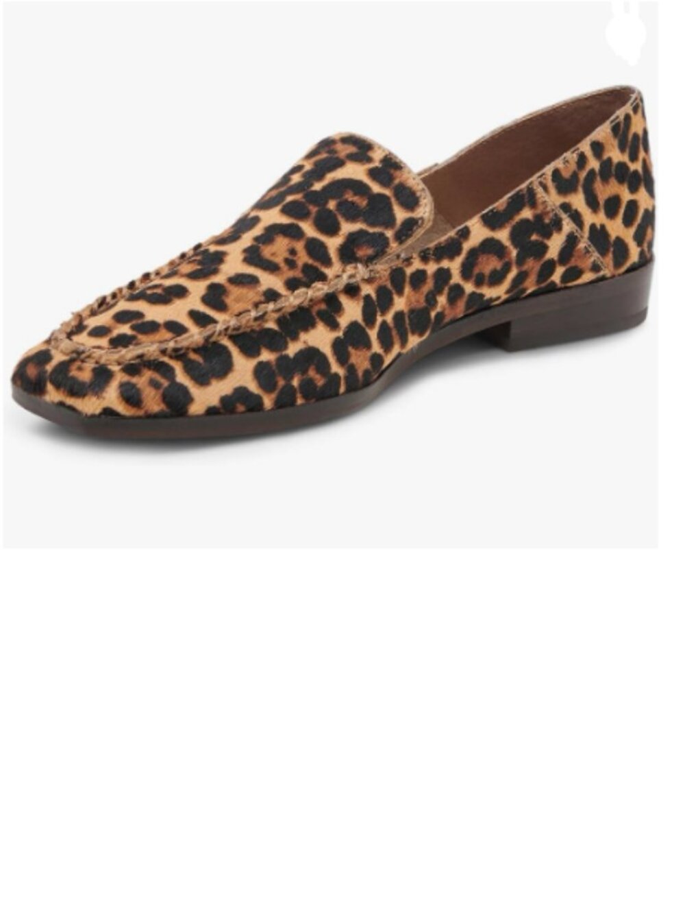 YDN Leopard Chic Chunky Low Heeled Loafer Squared Toe Slip On Fashion Shoes